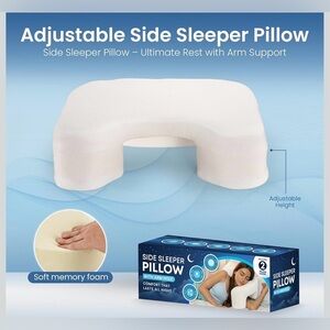 Adjustable Side Sleeper Pillow w/ Arm Hole- Relieves Arm Numbness &Shoulder Pain